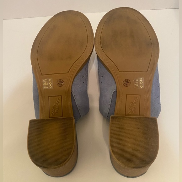 Light Blue Suede Slip-on Mules - Picture 4 of 4